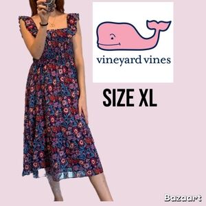 Vineyard Vines Tisbury Smocked  Floral Mini Dress